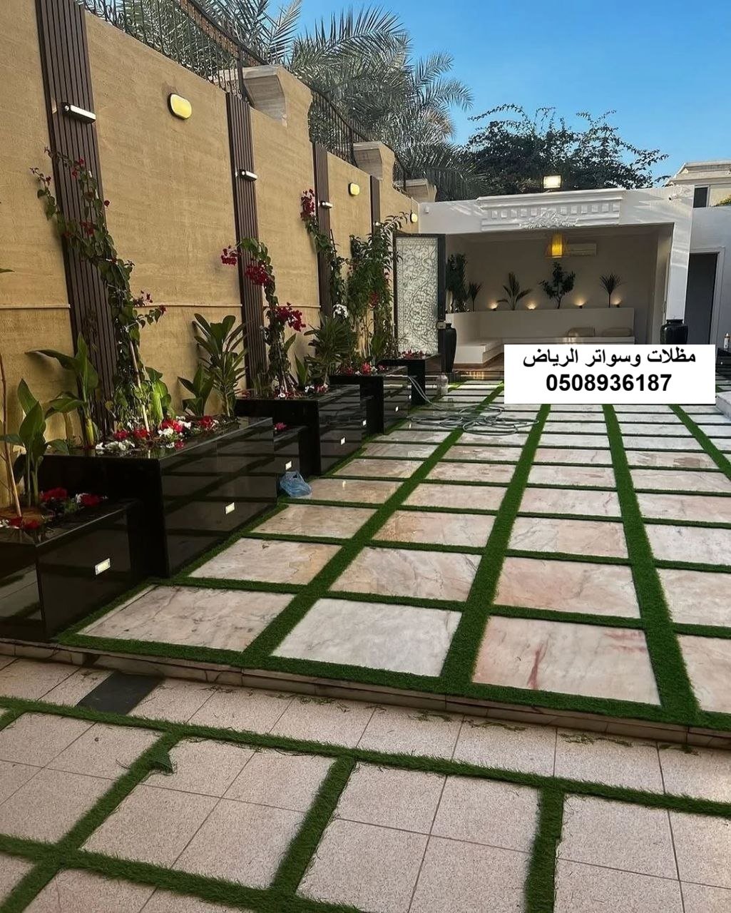 أحواض زرع ديكورية مرتفعة بالرياض حي الروضة